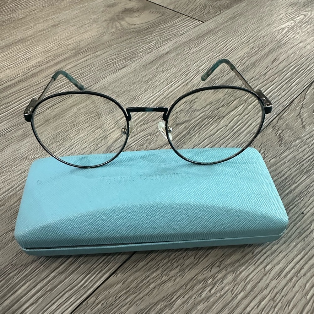 Vichy Italy 2201M 53-50-21-140 Silver Blue Clear Lens Glasses